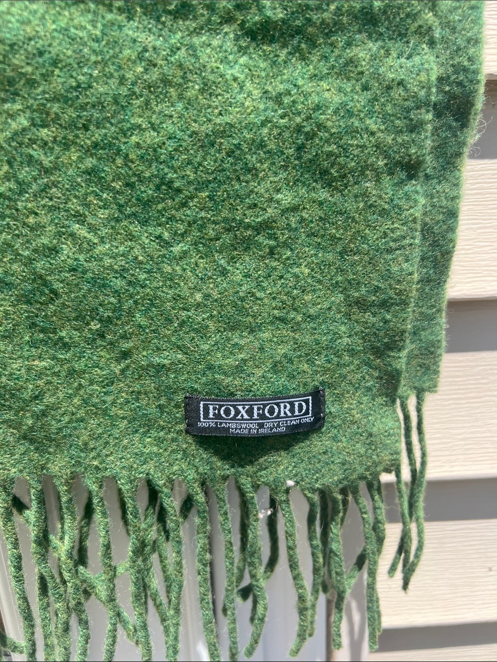 Foxford Green Lambswool Fringe Scarf